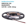DC 12V Red/Blue/Green/Yellow SMD3528-150 Flexible LED Strips 30 LEDs Per Meter 8mm Width 150lm Per Meter