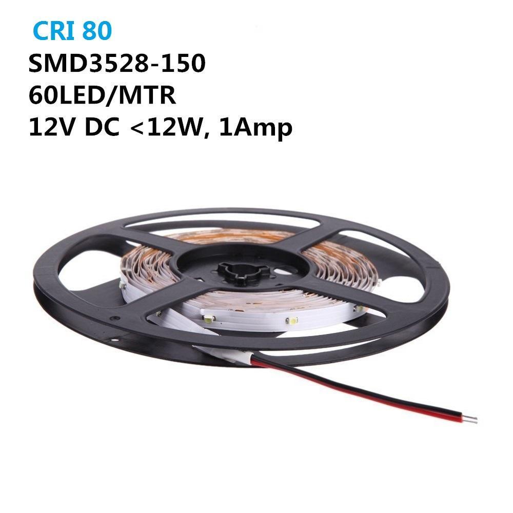 DC 12V SMD3528-150 Flexible LED Strips 30 LEDs Per Meter 8mm Width 150lm Per Meter