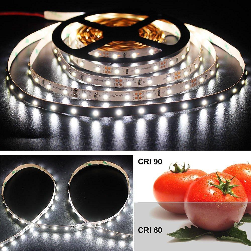 High CRI > 90 DC 12V SMD3528-300 Flexible LED Strips 60 LEDs Per Meter 8mm Width 300lm Per Meter