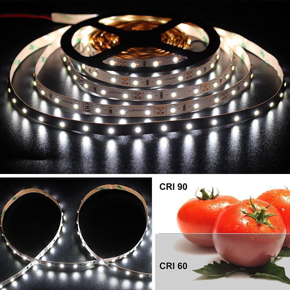 High CRI > 90 DC 12V SMD3528-300 Flexible LED Strips 60 LEDs Per Meter 8mm Width 300lm Per Meter