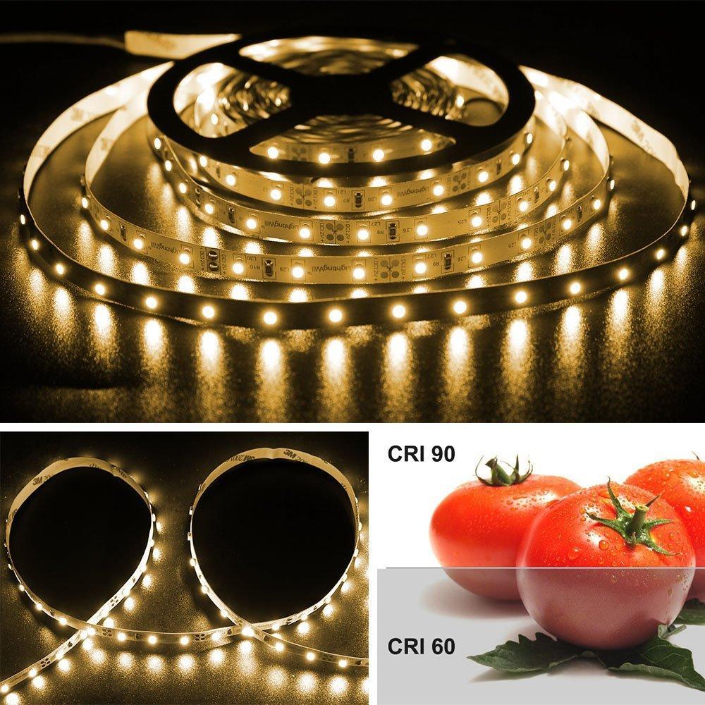 High CRI > 90 DC 12V SMD3528-300 Flexible LED Strips 60 LEDs Per Meter 8mm Width 300lm Per Meter