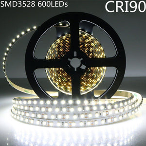 High CRI > 90 DC 12V SMD3528-600 Flexible LED Strips 120 LEDs Per Meter 8mm Width 600lm Per Meter