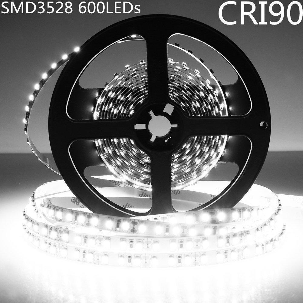 High CRI > 90 DC 12V SMD3528-600 Flexible LED Strips 120 LEDs Per Meter 8mm Width 600lm Per Meter