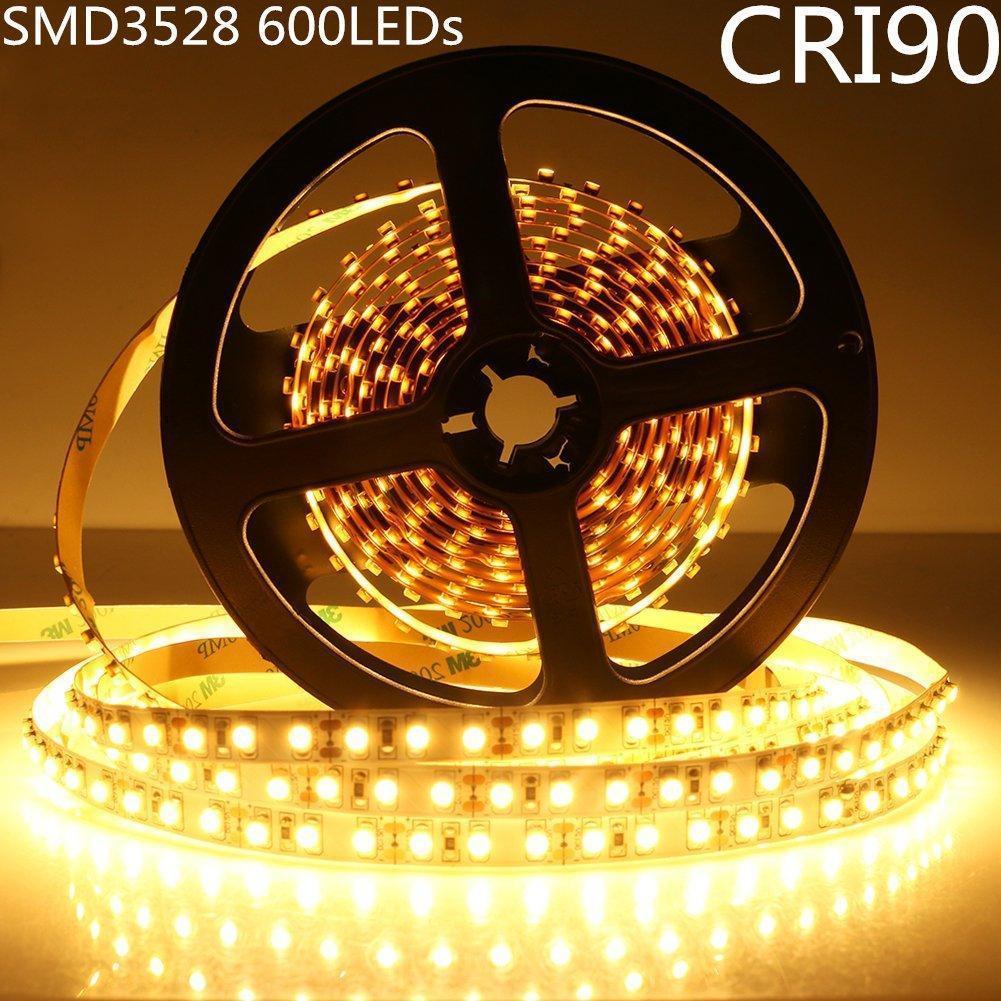 High CRI > 90 DC 12V SMD3528-600 Flexible LED Strips 120 LEDs Per Meter 8mm Width 600lm Per Meter