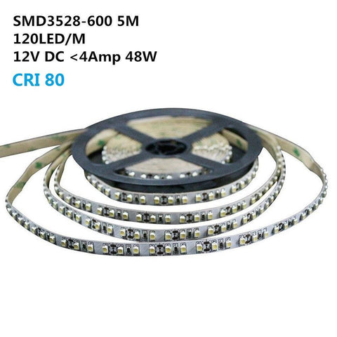 Image of DC 12V Dimmable SMD3528-600 Flexible LED Strips 120 LEDs Per Meter 8mm Width 600lm Per Meter