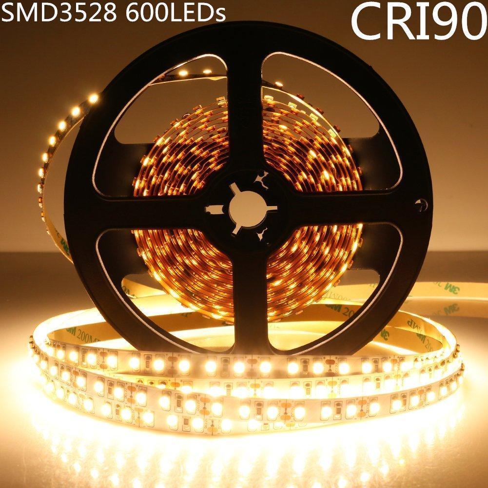 High CRI > 90 DC 12V SMD3528-600 Flexible LED Strips 120 LEDs Per Meter 8mm Width 600lm Per Meter