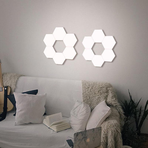 Image of Free Shipping 6 Pack Hexagonal LED Wall Light, DIY Modular Touch Sensitive Lights LED Night Light for Home Decor, Gifts