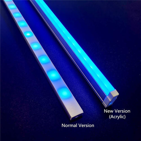Image of 5Pack 3.3ft/1M RGB Color Changing LED Light Bar Kit with LED Crystal Hanging Linear Light Aluminum Channel System Ultra Thin Silver Track Lighting Kit Profile Acrylic Frosted Covers, Extrusion include the 6mm RGB LED Tape Strip Light inside
