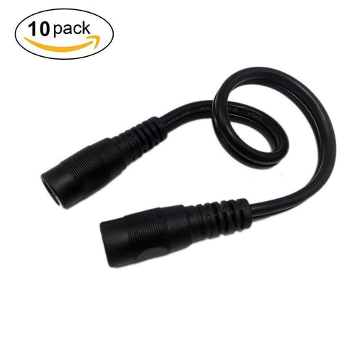Image of DC5.5x2.1mm Female to Female Power Cable Extension 18AWG Plug Cable Jumper Connector for LED Strip, IP Camera, Power Supply, AC DC Adapter