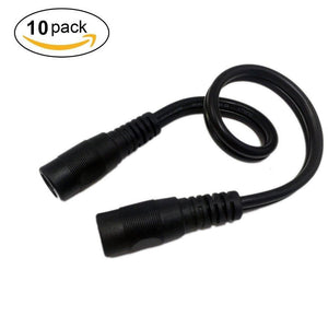 DC5.5x2.1mm Female to Female Power Cable Extension 18AWG Plug Cable Jumper Connector for LED Strip, IP Camera, Power Supply, AC DC Adapter