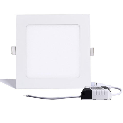 Image of White Trim LED Panel Light 10mm Thick Square Shape Low Profile Recessed Ceiling Panel Lamp 100-240V AC