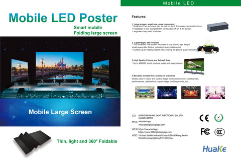 EP-M6 Series 6SQM Kit Indoor 3.9m Foldable Mobile LED Poster Remote Controlled LED Display Screen in Moveable Airflight Case