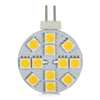 4 Pack 2.2 Watt (25 Watt Equivalent) DC12V Flat Round Wafer Disc Light Bulb G4 Bi-pin base Lamps with 12 pcs Tri-Chip LED SMD5050