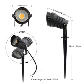 3W LED Landscape Lights 12V-24V Waterproof Garden Pathway Lights Walls Trees Flags Outdoor Spotlights with Spike Stand