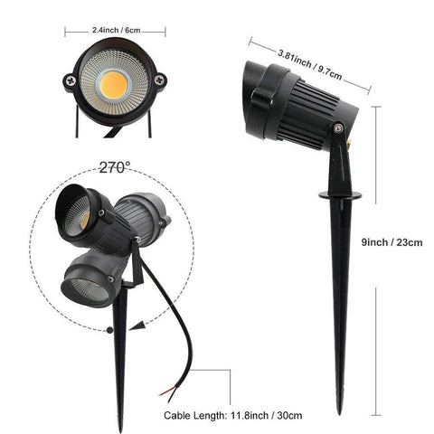 Image of 3W LED Landscape Lights 12V-24V Waterproof Garden Pathway Lights Walls Trees Flags Outdoor Spotlights with Spike Stand