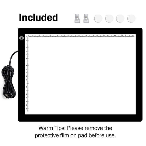 Image of A4 LED Light Pad, Ultra Thin Portable LED Light Tracer, Full Range Dimmable with USB Power Cable