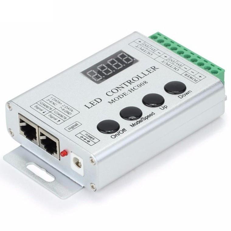 Aluminum Shell LED Controller 4 Key RF Wireless Remote Pixel SPI Controller for Addressable Dream Color RGB/RGBW LED Lights DC5-24V