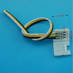 10PCS PACK Dual White LED Strip Connectors Solderless Snap Down 3 Conductor Connectors for 8mm Wide SMD3528 2835 Dual White Color Flex LED Strips