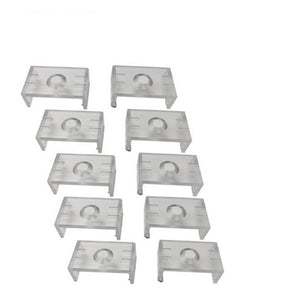 10pcs Clear Plastic U or V Mounting Clips for U-Shape and V-Shape LED Strip Aluminum Channel (Fit Model U01, U02, U03, U04, U05, U06, V01, V02,V03)