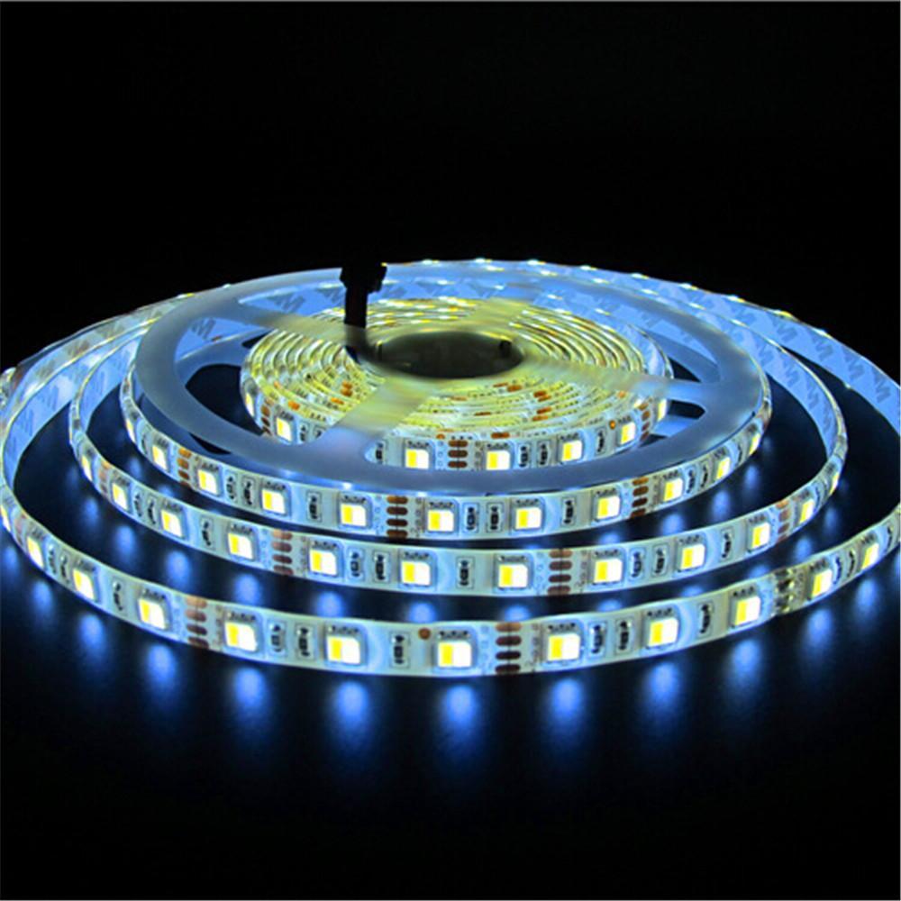 12VDC SMD5050-300-PWW 2 in 1 Dual White Color Temp-Adjustable Flexible LED Strip Light 60 LEDs Per Meter