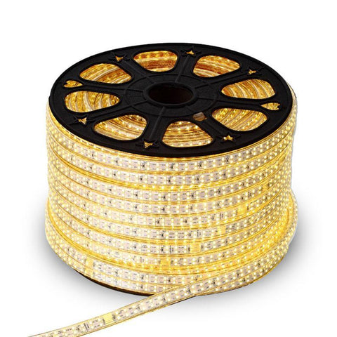 Image of AC 110V / 220V SMD2835 High Voltage Flat Strip Light 180 LEDs Per Meter Double Row with the power plug