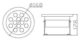 Free Shipping 4 Pack 12W LED Under Water Light, Stainless Steel Housing, 168mm in Diameter, Single Color DC24V, IP68 Waterproof Fountain Light
