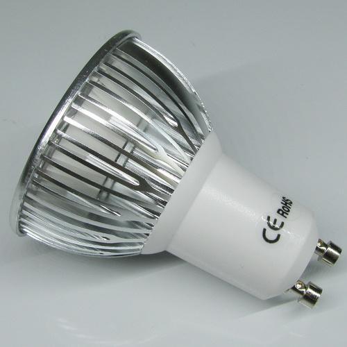 4Pack 3W(3x1W) 120V/220V AC LED Spotlight GU10 Bi-Pin Base LED Light Bulb Aluminum Housing 30° Beam Angle