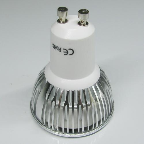 4Pack 3W(3x1W) 120V/220V AC LED Spotlight GU10 Bi-Pin Base LED Light Bulb Aluminum Housing 30° Beam Angle