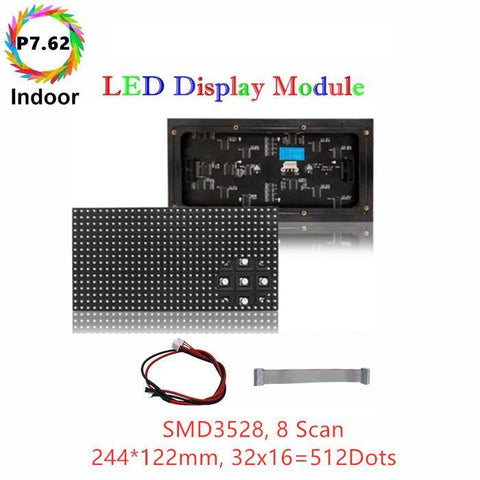 Image of M-ID7.6 P7.62 Normal Indoor Series LED Module, Full RGB 7.62mm Pixel Pitch LED Display Tile in 244*122mm with 512 dots, 1/8 Scan, 800 Nits for indoor Display