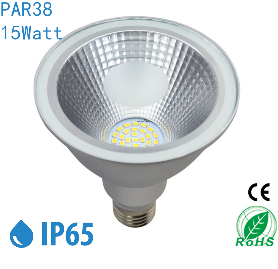 Outdoor PAR38 LED Light Bulb 15W 1110Lumen (100W Equivalent) 120-degree Flood Beam E27/E26 Non-Dimmable Waterproof IP65 Par Light
