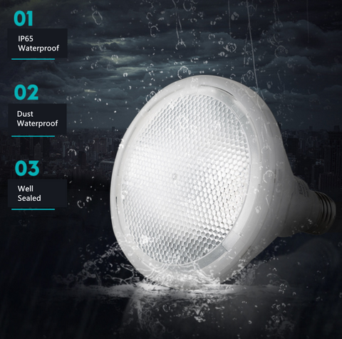 Image of Outdoor PAR38 LED 12W White / Red / Green / Blue / Yellow Light Colors 60-degree Beam E27/E26 AC100-265V Non-Dimmable Waterproof IP65 Light Bulb