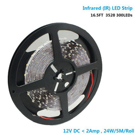 DC12V SMD3528-300-IR InfraRed (850nm/940nm) Single Chip Flexible LED Strips 60LEDs 4.8W Per Meter