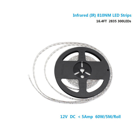 DC12V SMD2835-300-IR InfraRed (810nm) Single Chip Flexible LED Strips 60LEDs 12W Per Meter