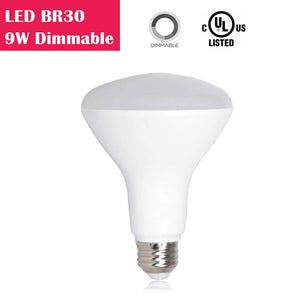 LED BR30 9W 650LM 65W Equivalent CRI 80 Dimmable AC 100-130V LED Light Bulb