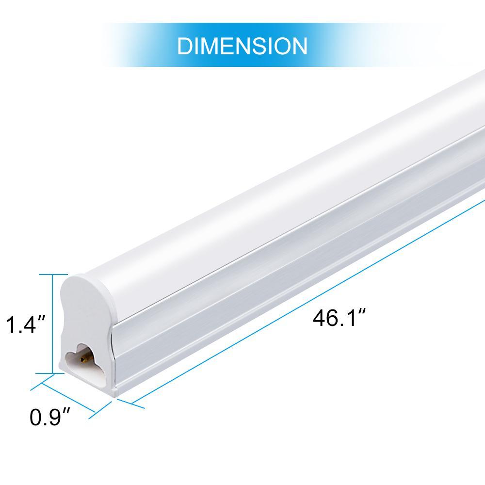 FREE SHIPPING 10Pcs Pack /2FT/3FT/4FT/5FT Line Voltage AC T5 LED Tube Light Integrated with Aluminum Fixture and Milky White cover