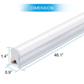 FREE SHIPPING 10Pcs Pack /2FT/3FT/4FT/5FT Line Voltage AC T5 LED Tube Light Integrated with Aluminum Fixture and Milky White cover