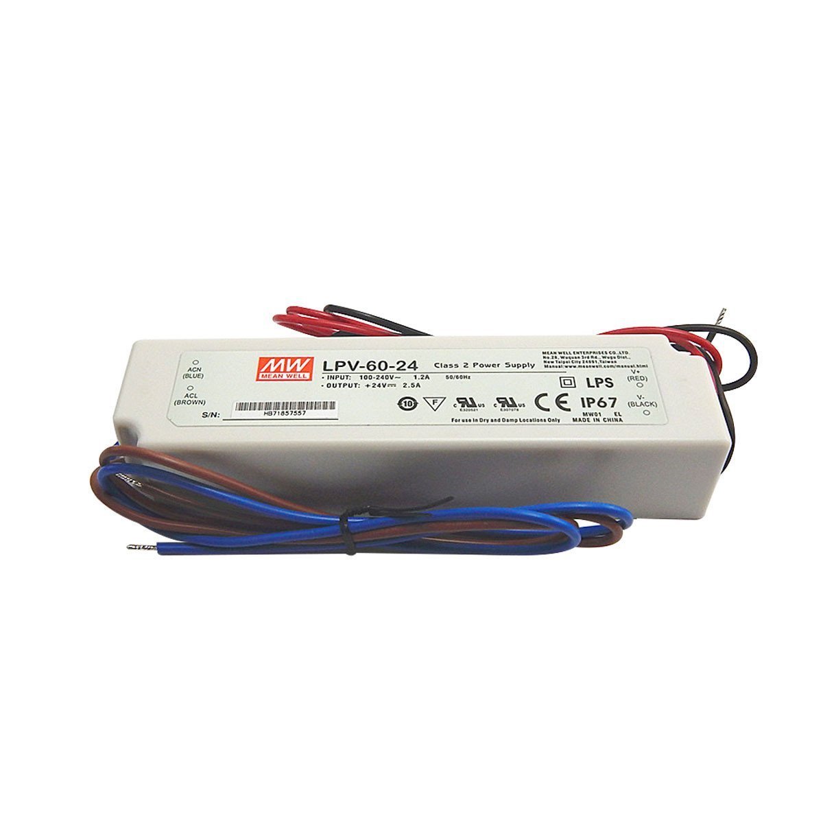 MEANWELL UL Certificated LPV series IP67 Waterproof Power Supply