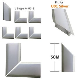 5Pair/10Pcs Spliced L-shape Adapter of LED Aluminum Channel Solution for 90 Angle Turning Corner Cabinet Bar Kitchen Wardrobe Installation Fit for Aluminum Profile Model U01, U02, U03, U04, U05,U06