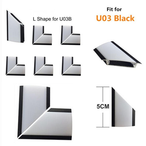 Image of 5Pair/10Pcs Spliced L-shape Adapter of LED Aluminum Channel Solution for 90 Angle Turning Corner Cabinet Bar Kitchen Wardrobe Installation Fit for Aluminum Profile Model U01, U02, U03, U04, U05,U06