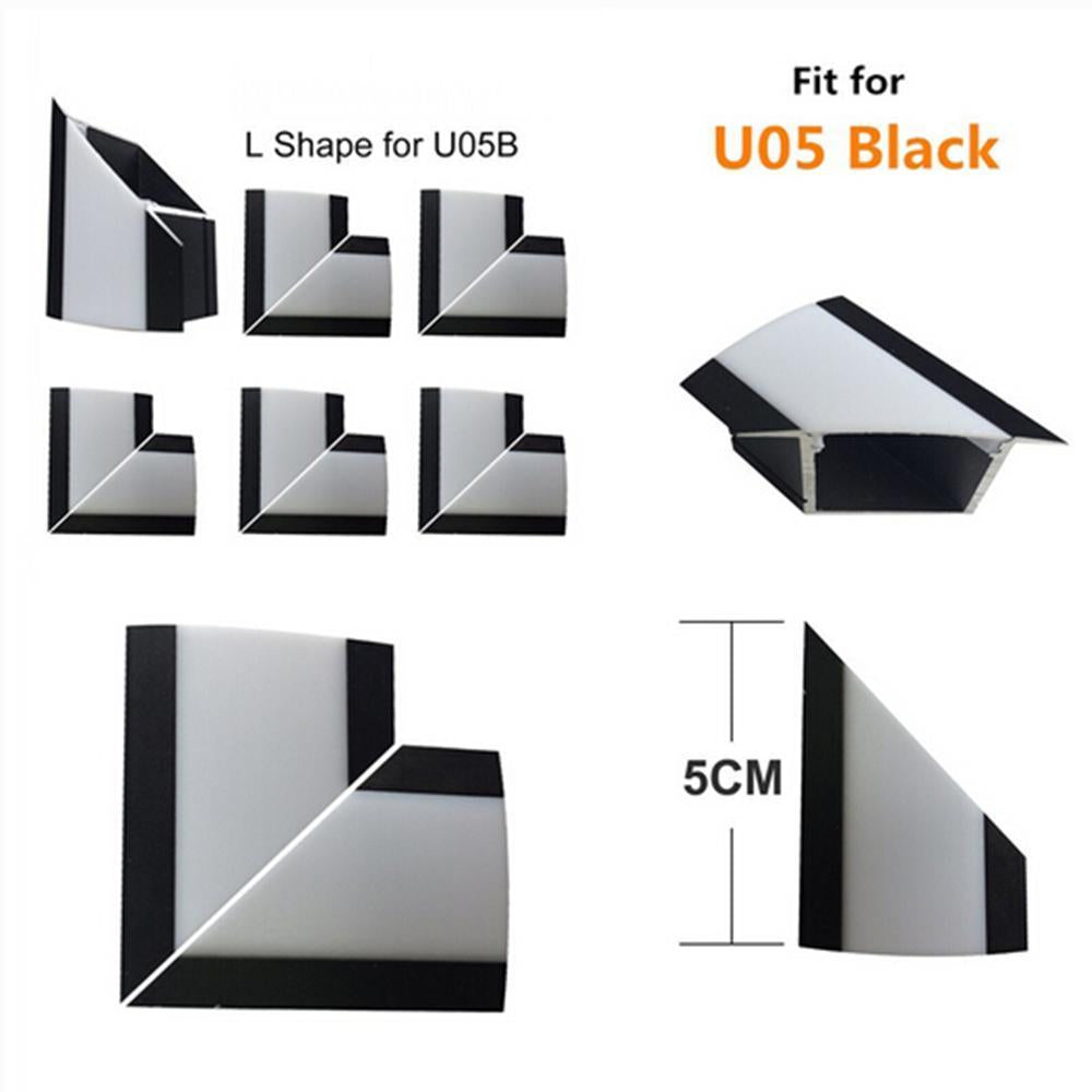 5Pair/10Pcs Spliced L-shape Adapter of LED Aluminum Channel Solution for 90 Angle Turning Corner Cabinet Bar Kitchen Wardrobe Installation Fit for Aluminum Profile Model U01, U02, U03, U04, U05,U06