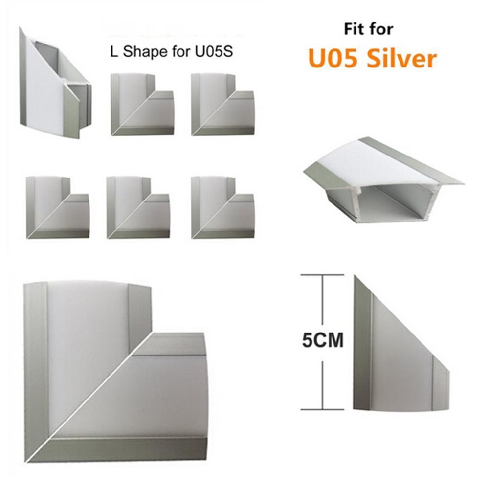 5Pair/10Pcs Spliced L-shape Adapter of LED Aluminum Channel Solution for 90 Angle Turning Corner Cabinet Bar Kitchen Wardrobe Installation Fit for Aluminum Profile Model U01, U02, U03, U04, U05,U06
