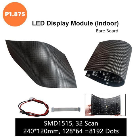 Image of M-F1.8 (P1.875) Bare Board LED Module, 1.875mm Full RGB Pixel Panel Screen in 240 * 120 mm with 8192 dots, 1/32 Scan, 800 Nits for Indoor Display