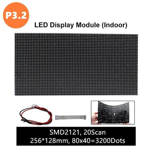 Image of M-F3.2 (P3.2 ) Bare Board LED Module, 3.2mm Full RGB Digital Pixel Panel Screen in 256 * 128 mm with 3200 dots, 1/20 Scan, 800 Nits for Indoor Display