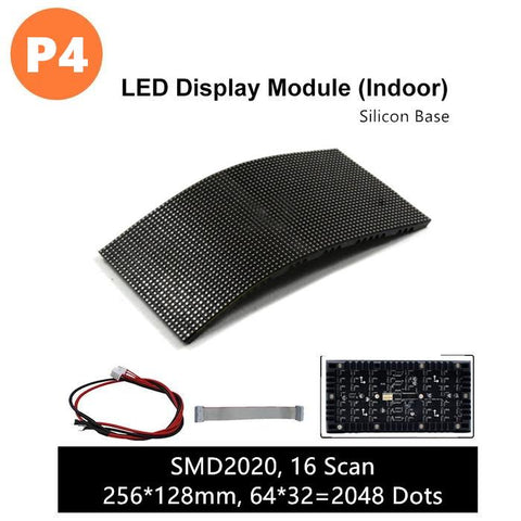 Image of M-SF4 (P4) Silicon Based LED Module, 4mm Full RGB Pixel Panel Screen in 256 * 128 mm with 2048 dots, 1/16 Scan, 800 Nits LED Tile for Indoor Display