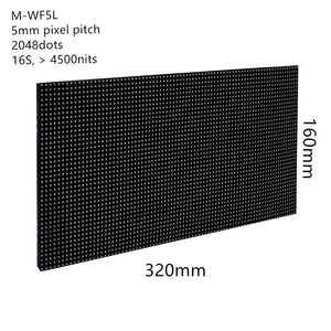 New Generation M-WF5L P5 (5mm) Outdoor Waterproof LED Module, 5mm Pixel Pitch Full RGB LED Panel Screen in 320* 160 mm with 2048 dots, 1/16 Scan, 4500 Nits For Outdoor Display