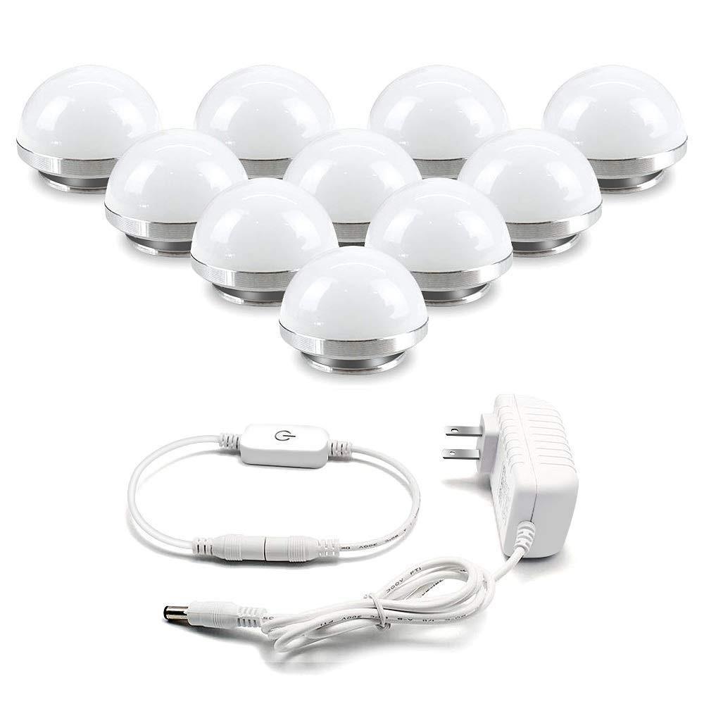 Hollywood Style LED Vanity Mirror Lights Kit with 10 Dimmable Medium Size Light Bulbs, Perfect for Makeup Vanity Table Set in Dressing Room