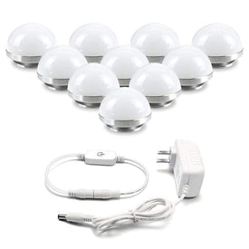 Hollywood Style LED Vanity Mirror Lights Kit with 10 Dimmable Medium Size Light Bulbs, Perfect for Makeup Vanity Table Set in Dressing Room