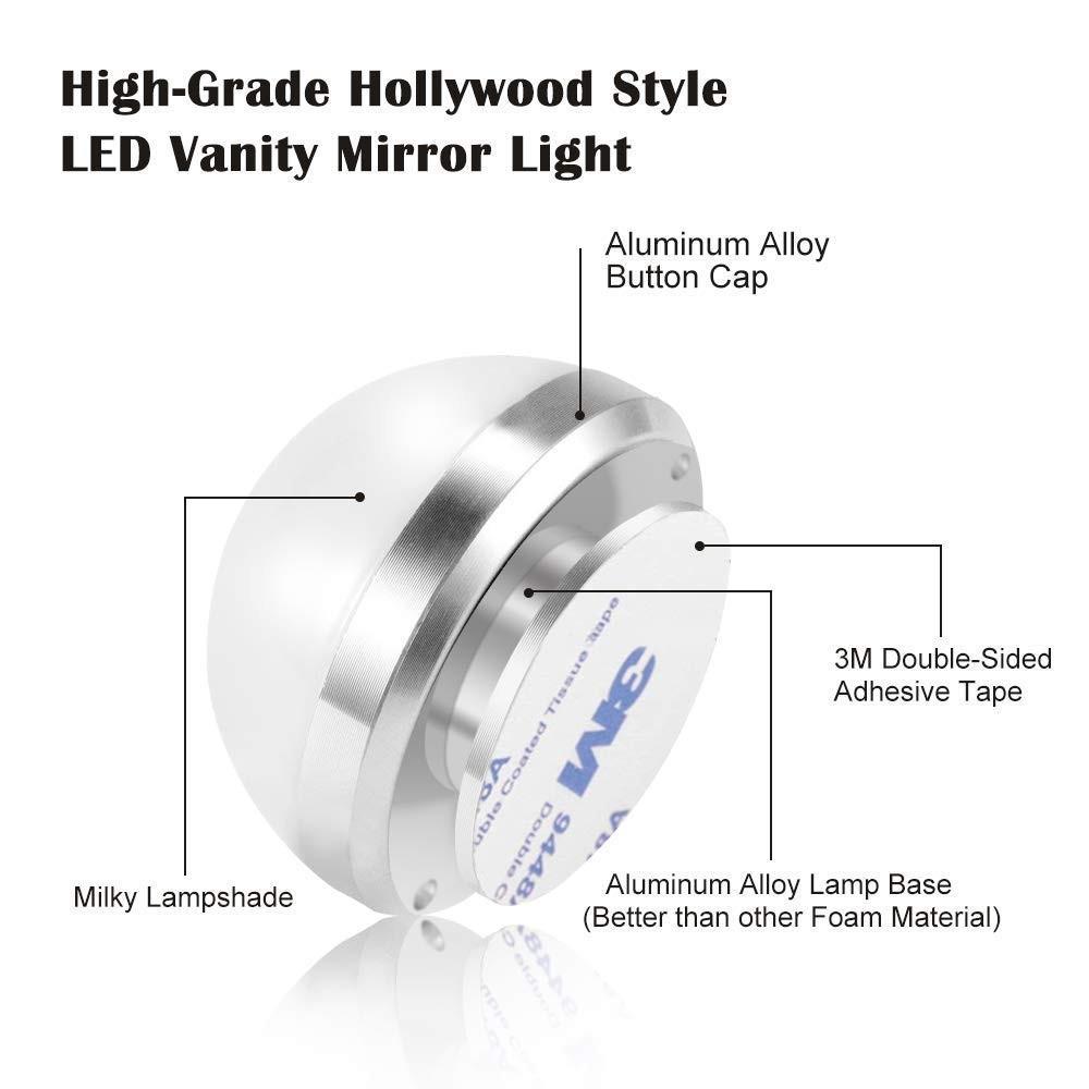 Hollywood Style LED Vanity Mirror Lights Kit with 10 Dimmable Medium Size Light Bulbs, Perfect for Makeup Vanity Table Set in Dressing Room