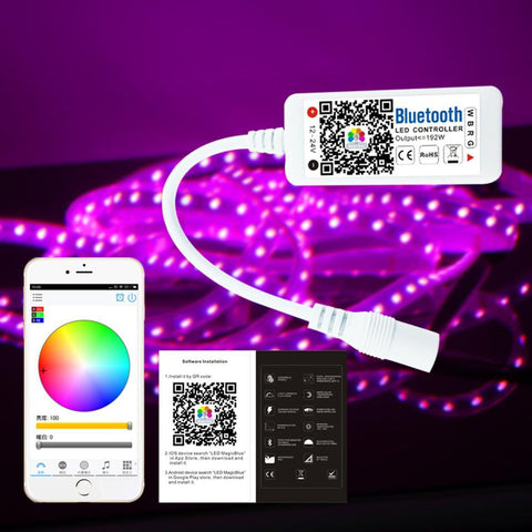 Image of Wireless WiFi Smart Phone APP LED Controller or with 24Key IR Remote Controller for RGBW/RGBWW LED Flexible Strip Lights