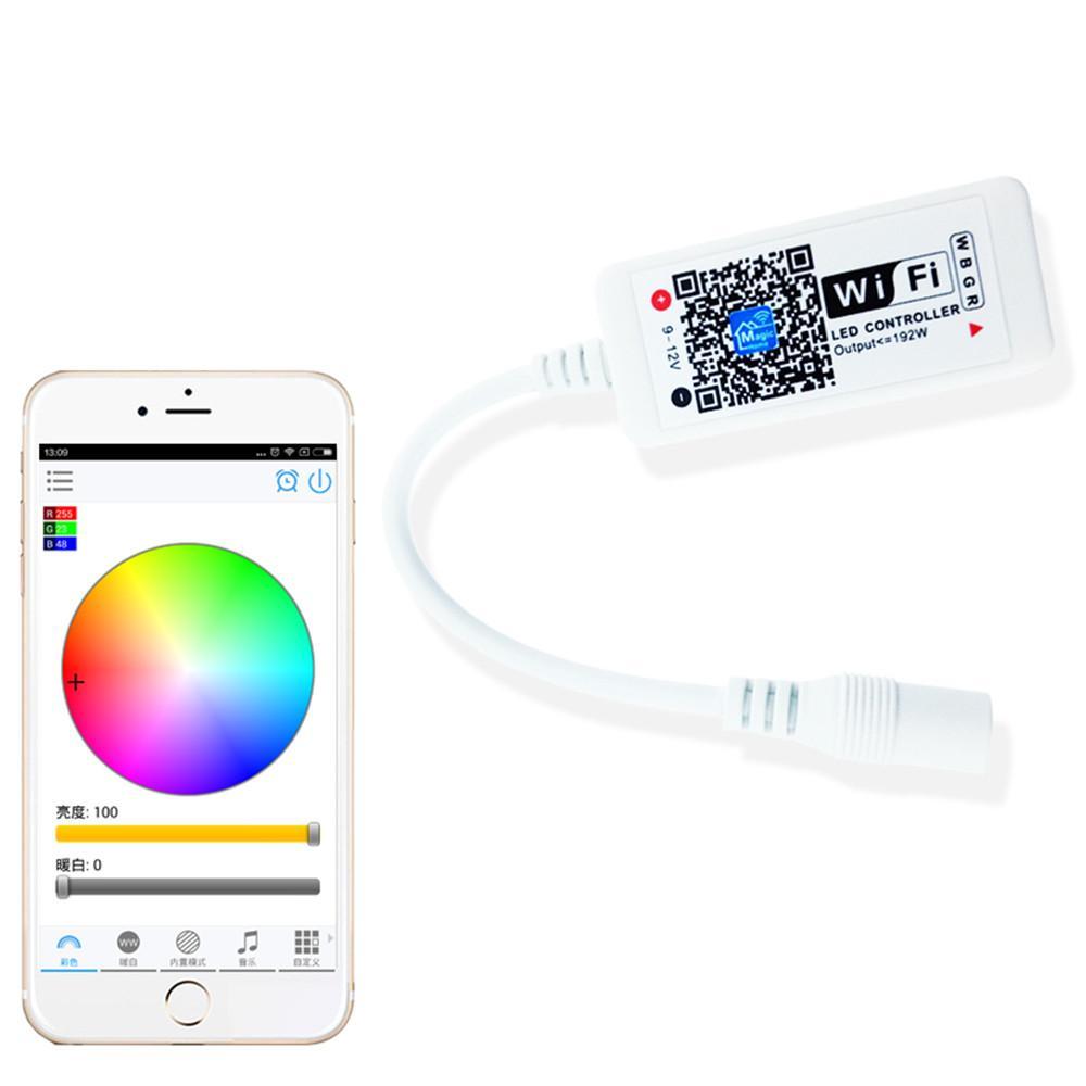 Wireless WiFi Smart Phone APP LED Controller or with 24Key IR Remote Controller for RGBW/RGBWW LED Flexible Strip Lights